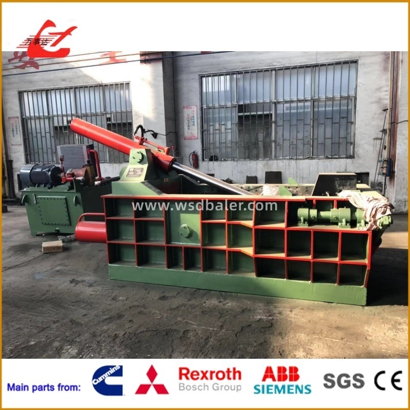 Metal Baler For Recycling Stations, 200 Ton Nominal Force And Forward-Out Discharging Design